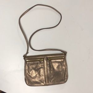 Fossil copper metallic crossbody bag